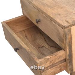Hand Crafted Nordic Style Modern Solid Wood Bedside in Oak Finish with 2 Drawers