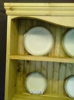 Hand Crafted Solid Pine 3 Shelf Plate Rack Mini Dresser Shelving Storage Kitchen