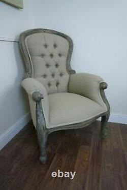 Handmade Grandfather Chair In A Weathered Oak Finish Armchair