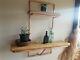 Handmade Rustic Wood, Copper Pipe Wall Unit With 2 Shelves. Wax Finish