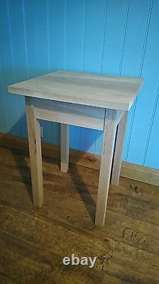 Handmade Solid Oak Side Lamp Table