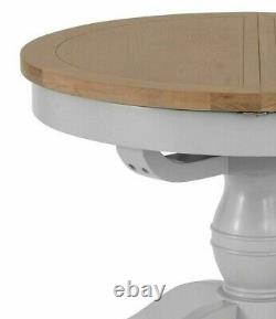 Hartwell Grey 1.1m Round Butterfly Extending Dining Table Circular Kitchen Table