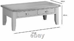 Hartwell White Large Coffee Table / Natural Oak Top / Painted Occasional Table