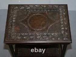 Heavily Carved Circa 1880-1900 Anglo Indian Occasional Silver Tea Table Must See