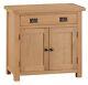 Hereford Modern Oak Small 2 Door 1 Drawer Sideboard / Solid Wood Mini Cabinet