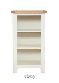 Hobart Ivory/Natural Solid Oak Top Small Bookcase/DVD Rack Fully Assembled