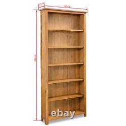 Home 6-Tier Bookcase 80x22.5x180CM Solid Oak Wood Great