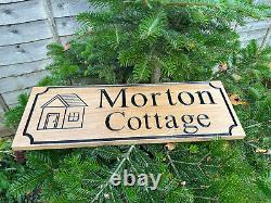 House Wooden Sign, Carved, Personalised Oak House Sign, Engraved Wooden Signs