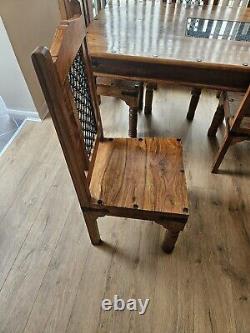 Indian Solid Oak Table & 6 Chairs