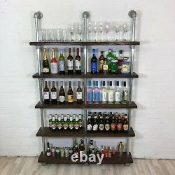 Industrial Urban Solid Oak and Pipe Shelving Unit