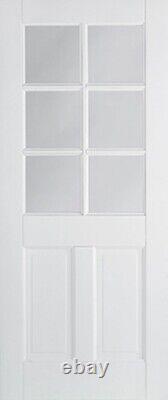 Internal Fire Glazed Door FD30 44mm 4Panel Style Fire Rated 6L Glass+UK Delivery