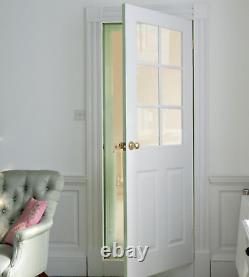 Internal Fire Glazed Door FD30 44mm 4Panel Style Fire Rated 6L Glass+UK Delivery