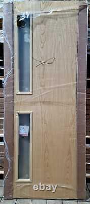 Internal Pre-Finished Oak Veneer Fire Rated Office Door FD30 2 Side Fire Glass