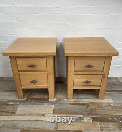 John Lewis Pair Of Light Oak End Tables / Chests / Bedside Chests VGC