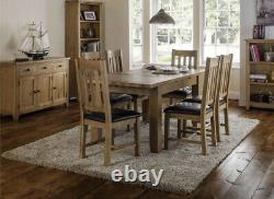 Julian Bowen Astoria Solid Oak Waxed Finish Wood Dining Chair Faux Leather Seat