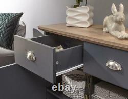 Kendal Modern Slate Blue Living Room Furniture TV Unit Sideboard Table Cabinet