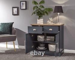 Kendal Slate Blue/Oak Compact Sideboard- Assembly Option- LOCAL DELIVERY ONLY