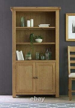 Kingsford Oak Small Dresser Top / Rustic Oak Display Cabinet / Bookshelf Unit