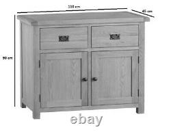 Kingsford Oak Small Sideboard / Rustic 2 Door Storage Cabinet / Cupboard Unit