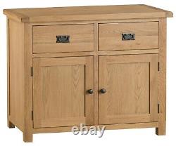 Kingsford Oak Small Sideboard / Rustic 2 Door Storage Cabinet / Cupboard Unit