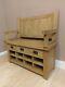 Kingsford Solid Oak Monks Bench / Rustic Hallway Shoe Storage Seating Bench
