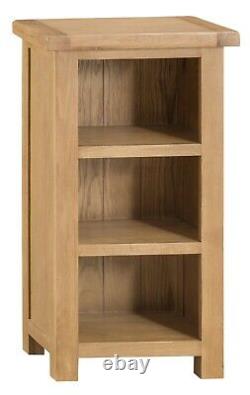 Kingsford Solid Oak Small Narrow Bookcase / Rustic Mini Bookshelf / Storage Unit