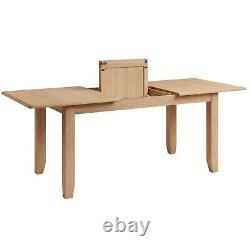Kingston Oak 1.6m Butterfly Extending Dining Table / Solid Wood Kitchen Table