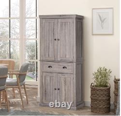 Kitchen Dresser Cabinet Tall Pantry Furniture Large Storage Unit Cupboard Oak