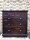 L(219) Antique Victorian Chest Of Drawers Commode Mahogany Wood