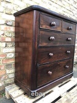 L(219) Antique Victorian Chest Of Drawers Commode Mahogany wood