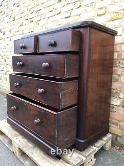 L(219) Antique Victorian Chest Of Drawers Commode Mahogany wood