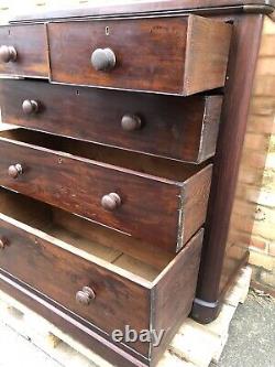 L(219) Antique Victorian Chest Of Drawers Commode Mahogany wood