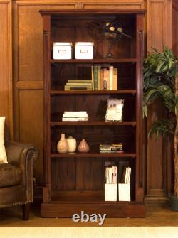 La Roque Solid Mahogany Tall Wide Bookcase Solid Wood 5 tier Storage