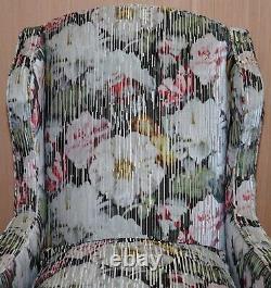 Large Claw & Ball Feet Sinclair Matthews Floral Upholstered Wingback Armchair