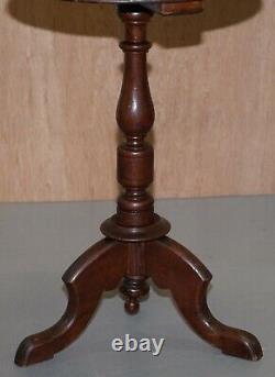 Large Edwardian Period English Solid Oak Side End Lamp Wine Occasional Table