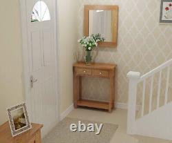 Large Modern Oak Wall/Bathroom/Hallway Mirror Wooden Framed 68 cm