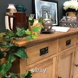 Large Oak Sideboard Light Oak Storage Cupboard / Solid Wood / Dresser NEW