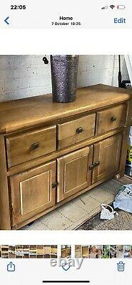Large Oak Sideboard Light Oak Storage Cupboard / Solid Wood / Dresser Used