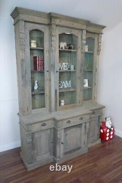 Large Rustic Bookcase In A Weathered Oak Finish Large Dresser/Bookcase