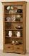 Large Solid Oak Bookcase With Drawers French Rustic Wood Display Cabinet