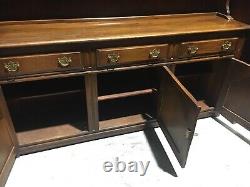 Large Vintage Solid Wood Glazed Dresser Bookcase Sideboard Larder Cupboard