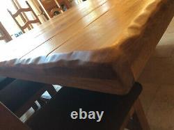 Large rustic English oak dining table reclaimed solid pedistal 16 seater bespoke