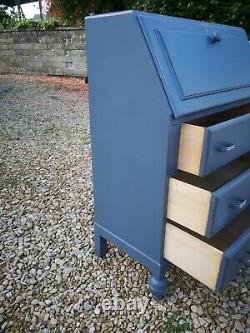 Lightly Distressed Solid Oak Bureau In Parisrooftops By Paint & Paper Library