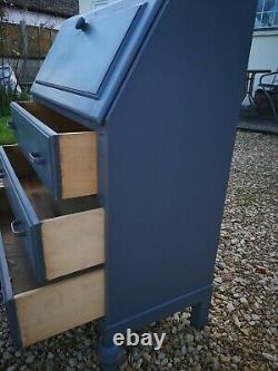 Lightly Distressed Solid Oak Bureau In Parisrooftops By Paint & Paper Library