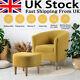 Linen Modern Accent Chair Armchair Lounge Couch Sofa Chair With Footstool Wood Leg