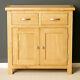 London Oak Mini Sideboard Cabinet Light Solid Wood Small Cupboard With Drawers