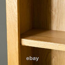 London Oak Tall Bookcase Large Light Solid Wood Bookshelf 6 Wide Display Shelves