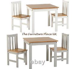 Ludlow 2 Seat Dining Set in White and Oak or Grey and Oak Lacquer