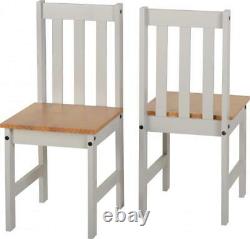 Ludlow 2 Seat Dining Set in White and Oak or Grey and Oak Lacquer