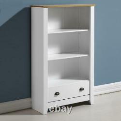 Ludlow Bookcase in White and Oak Effect